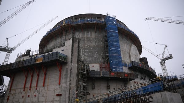 One of the two nuclear reactors being build at Hinkley Point C nuclear power station is seen, near Bridgwater in southwest England