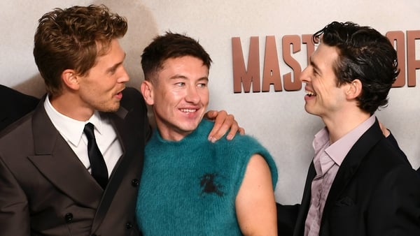 L-R: Masters Of The Air stars Austin Butler, Barry Keoghan and Anthony Boyle