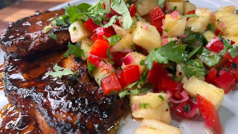 Chipotle pork chops with pineapple salsa: Today