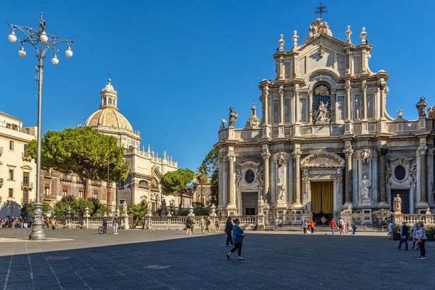 Piazza del Duomo with the Cathedral of Sant'Agata in Catania, Sicily