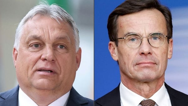 Viktor Orban, left, invited Ulf Kristersson, right, to Budapest for negotiations over NATO