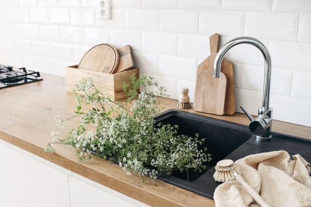 Kitchen sink and work surface