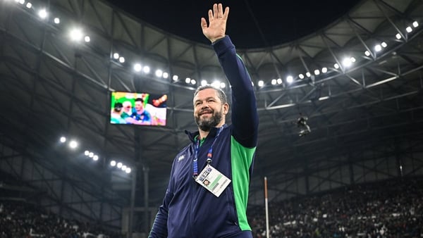 Andy Farrell salutes the traveling Irish fans in Marseille