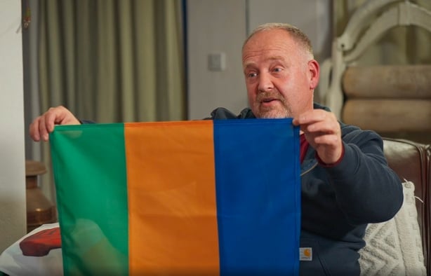 The blue green orange flag