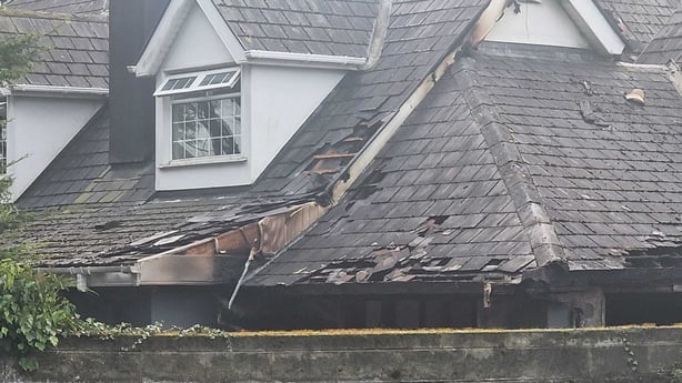 The seven-bed dormer bungalow was damaged overnight
