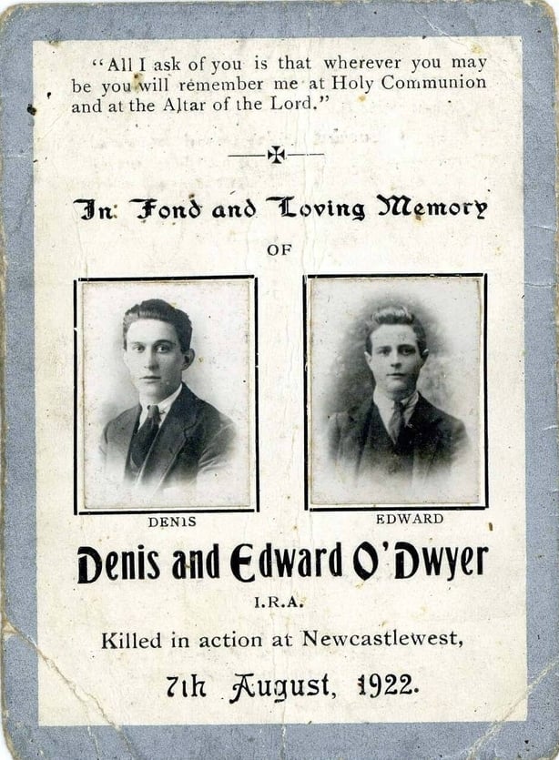 Mass card for two brothers