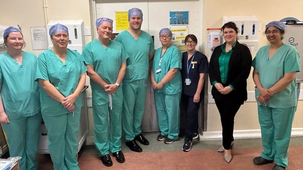 Consultant Dr Paul O'Hara, fourth from left, and Lorna Durack, Clinical Nurse Manager, fifth from left, with the team at Marlin Park Hospital