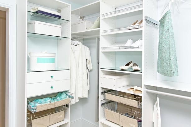 Detail of large walk-in wardrobe