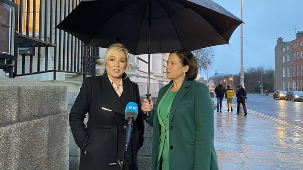 Speaking outside Government Buildings, Michelle O'Neill said she wanted to see the North South Ministerial Council 'back up and running quick smart'