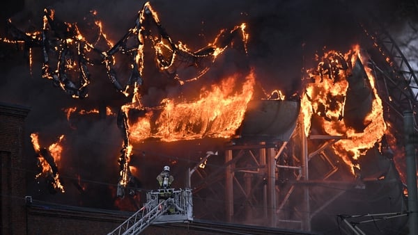 The blaze broke out at the amusement park on Monday