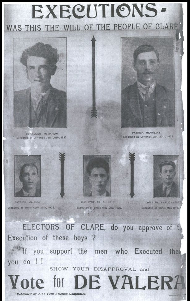 Propaganda leaflet about the execution of Patrick Hennessy
