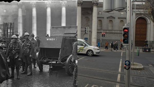 Ireland then and now: soldiers guard armoured car
