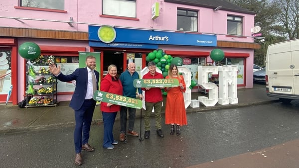 The winning Lotto ticket was sold at Arthurs Shop on the Newry Road in Dundalk, Co Louth
