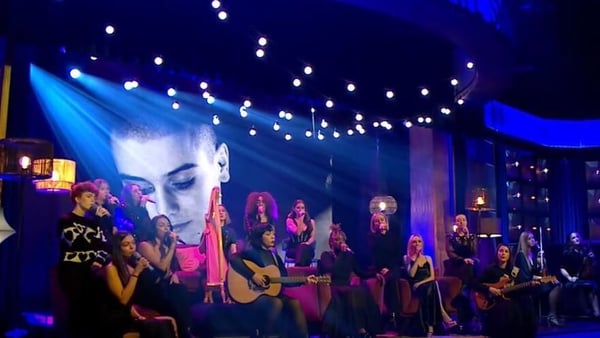 The Irish Women in Harmony group performing on the Late Late Show last night