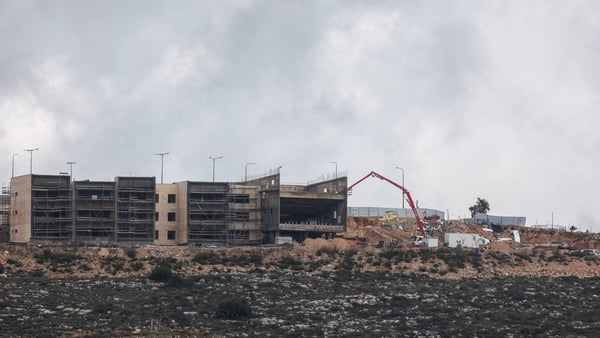 Construction under way in the Shilo settlement in the West Bank