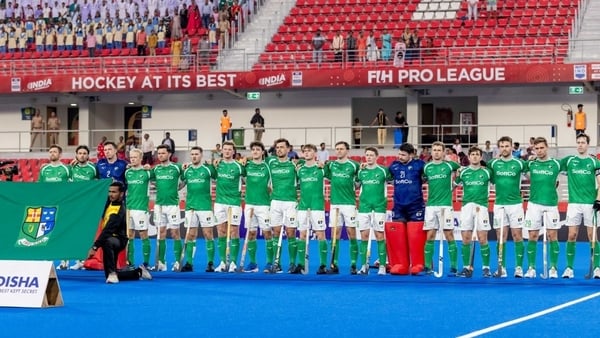 Irish team line up before their clash in Rourkela