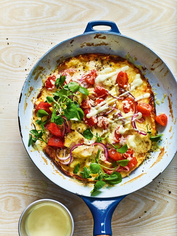 Curried corn and fried eggs on toast recipe