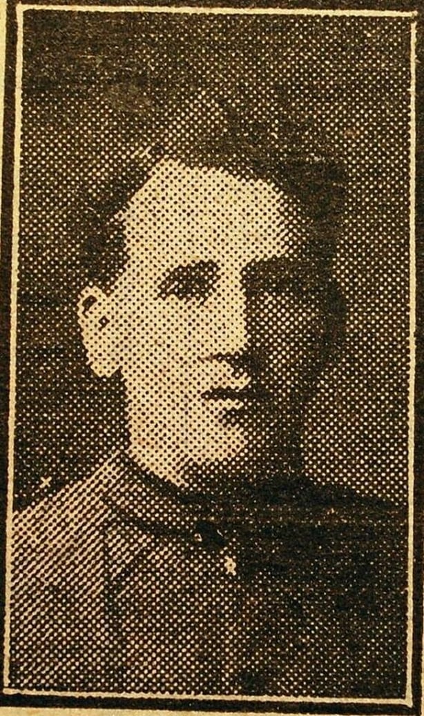 Sepia photo of a young man in army uniform