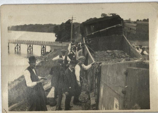 Derailed train