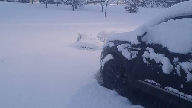 Very snowy conditions sent in to us from Cavan town