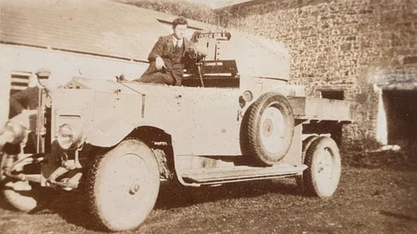 Christy McLynn, the Republican driver of the 'Ballinalee' armoured car during the Republican capture of Ballina. Photo reproduced by kind permission of Padraig Kilgannon.