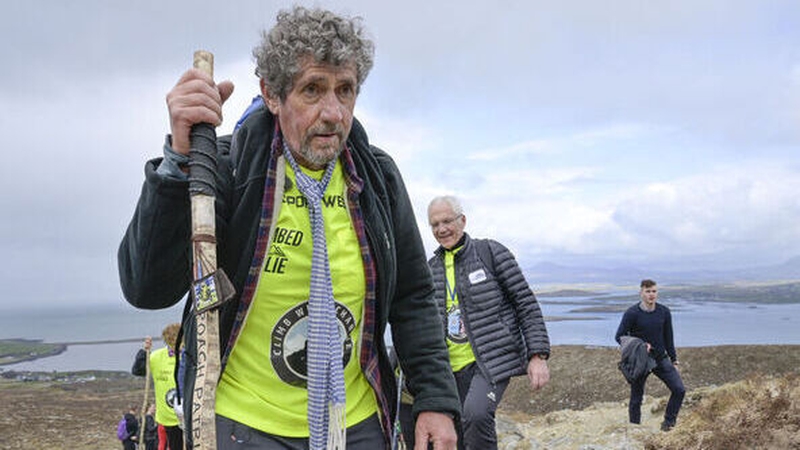 In April 2022, Charlie Bird climbed Croagh Patrick in Co Mayo as part of 'Climb with Charlie', an event which raised money for the Irish Motor Neuron Disease Association and Pieta (Pic: RollingNews.ie)