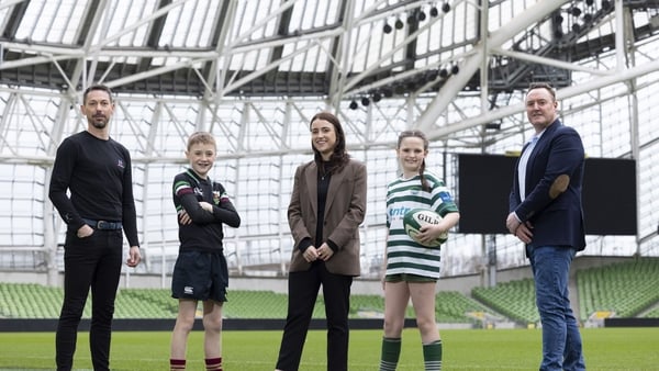 Dr Johann Issartel from MoveAhead, which was selected in the first phase, along with Lucas Brock of De La Salle Palmerston FC, Kate Binchy from the IRFU, Ella Mullins from Greystones RFC, and Keith Brock from Enterprise Ireland