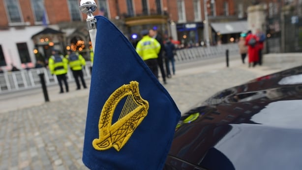 The Celtic harp flag seen on the Irish Presidential car