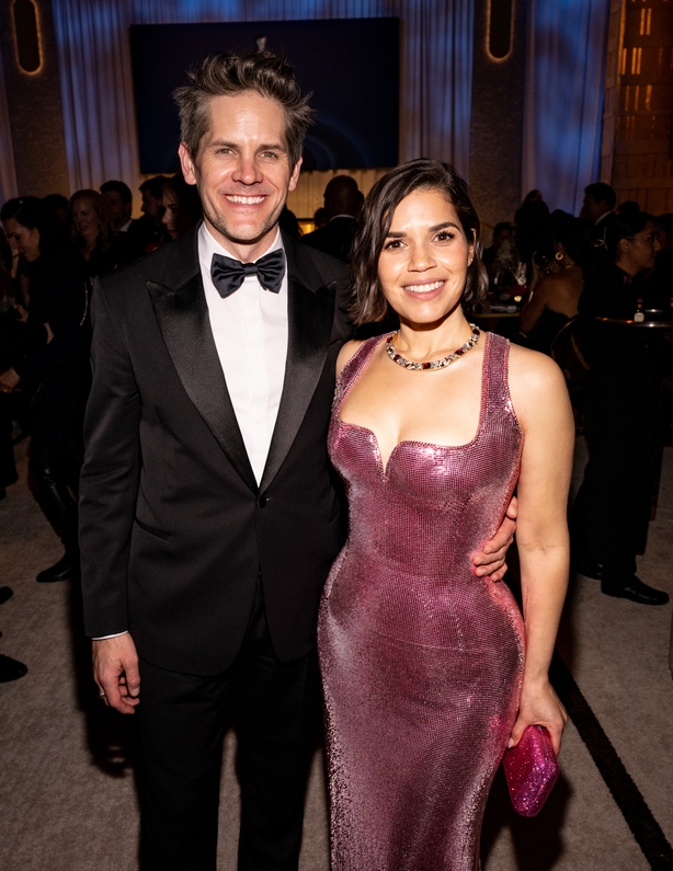 Ryan Piers Williams and America Ferrera at the 96th Annual Oscars