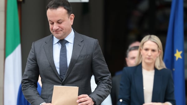 Leo Varadkar announced his resignation as party colleagues, and possible leadership contenders, looked on