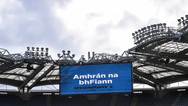 It's extremely rare for hurlers to remove their helmets for the national anthem. Photo: Getty Images