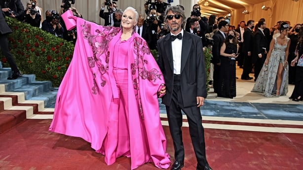 Glenn Close and Pierpaolo Piccioli attend The 2022 Met Gala Celebrating In America An Anthology of Fashion