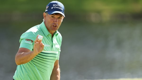 Ireland's Padraig Harrington after making a birdie on the 17th hole