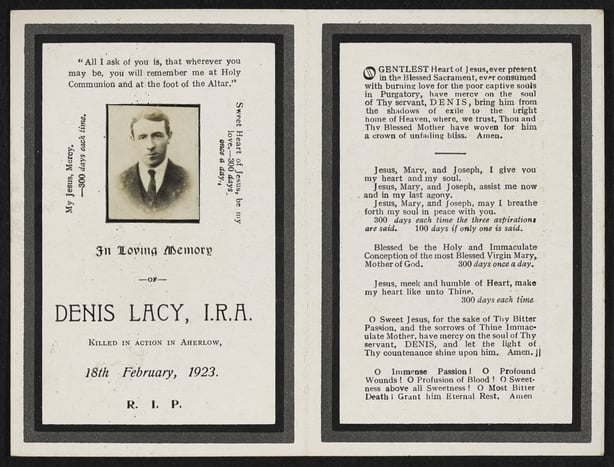 Denis Lacy's mass card