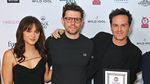 (L to R) Isabella Pappas, director Sam Yates and Best Actor winner Andrew Scott attend the 33rd annual Critics' Circle Theatre Awards at @sohoplace on March 25, 2024 in London, England. (Photo by Dave Benett/Getty Images)