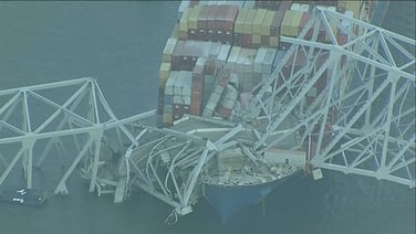 Video | Daytime aerial footage of collapsed Baltimore bridge | RTÉ