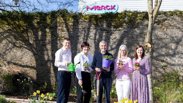 Eoin Weldon, Head of Communications; Sandra Galvin, Biotools Production Manager; Mark Dunphy, Site Director and Head of Cork Operations; Nollaig Murphy, HR Business Partner, and Karen O'Connor, Head of Process and Technology at Merck