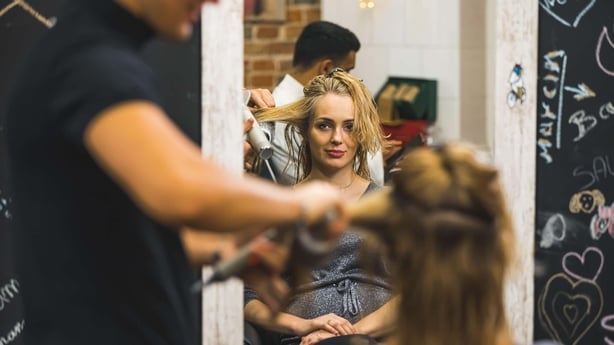 woman having a blow-dry