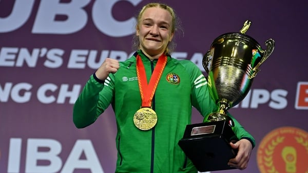 Amy Broadhurst after being named Boxer of the Tournament and winning European gold in 2022