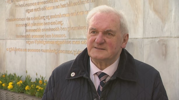 Bertie Ahern at the ceremony in Dublin today