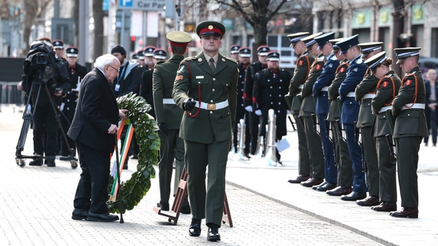 President Michael D Higgins at the wreath laying ceremony