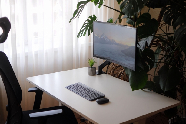 Modern home office desk without any clutter