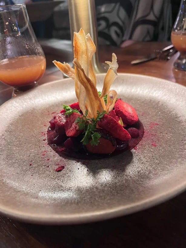 Strawberries and beetroot on The Gatherer menu at Sauvage (Aine Fox/PA)
