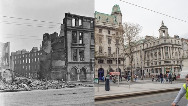 Ireland then and now: the ruins of O'Connell Street