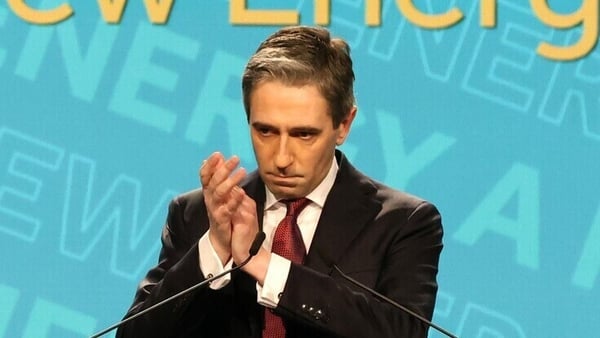 Simon Harris addresses his first Fine Gael Ard Fheis as party leader (pic: RollingNews.ie)