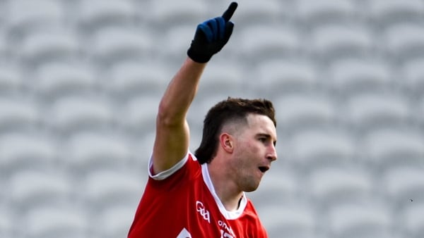 Chris Óg Jones of Cork celebrates after scoring his side's first goal