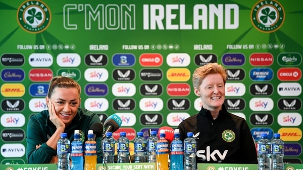 Katie McCabe and Eileen Gleeson spoke to the media on Monday morning