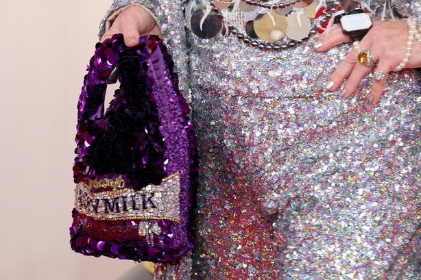 Laura Karpman bag detail attends the 96th Annual Academy Awards