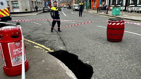The hole appeared on the road, close to a kerb on Sanydmount Green this afternoon