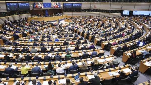 Members of the European Parliament attend a debate on Migration and asylum in the European Parliament